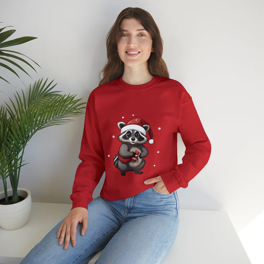 Christmas Raccoon Sweatshirt With Adorable Raccoon - StoreCuriosity