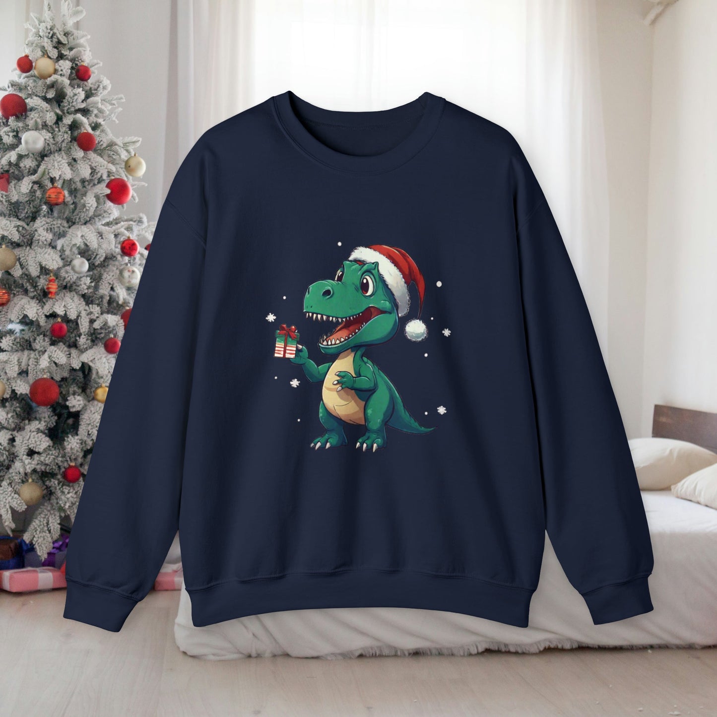 Christmas T - rex Sweatshirt With Adorable Tirannosaurus Rex - StoreCuriosity
