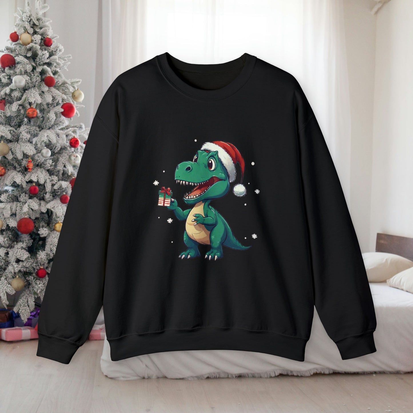 Christmas T - rex Sweatshirt With Adorable Tirannosaurus Rex - StoreCuriosity