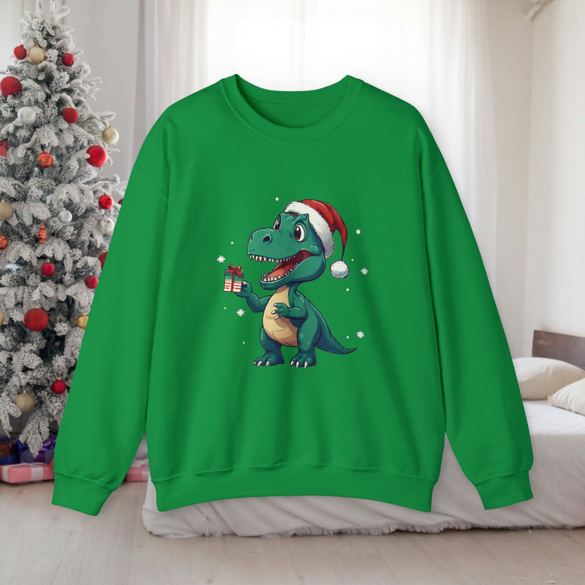 Christmas T - rex Sweatshirt With Adorable Tirannosaurus Rex - StoreCuriosity