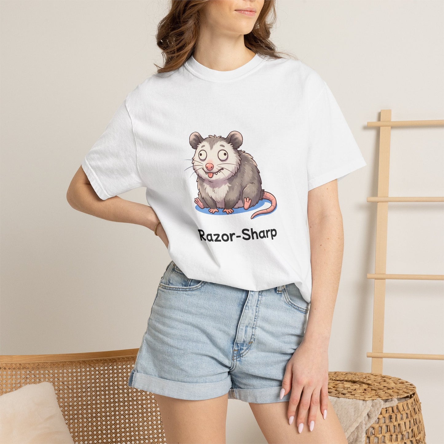 Funny playing dead opossum t-shirt – hand-drawn customizable design, gift for opossum lovers