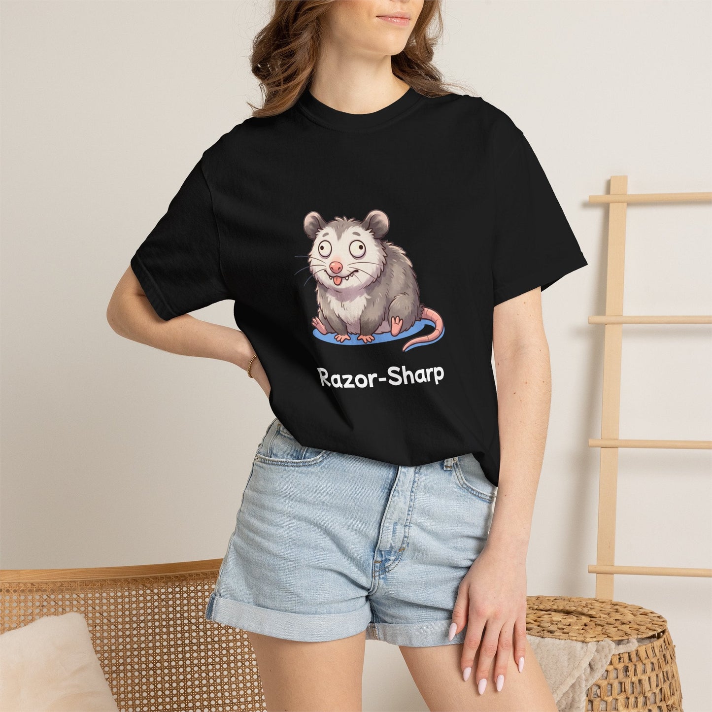 Funny playing dead opossum t-shirt – hand-drawn customizable design, gift for opossum lovers
