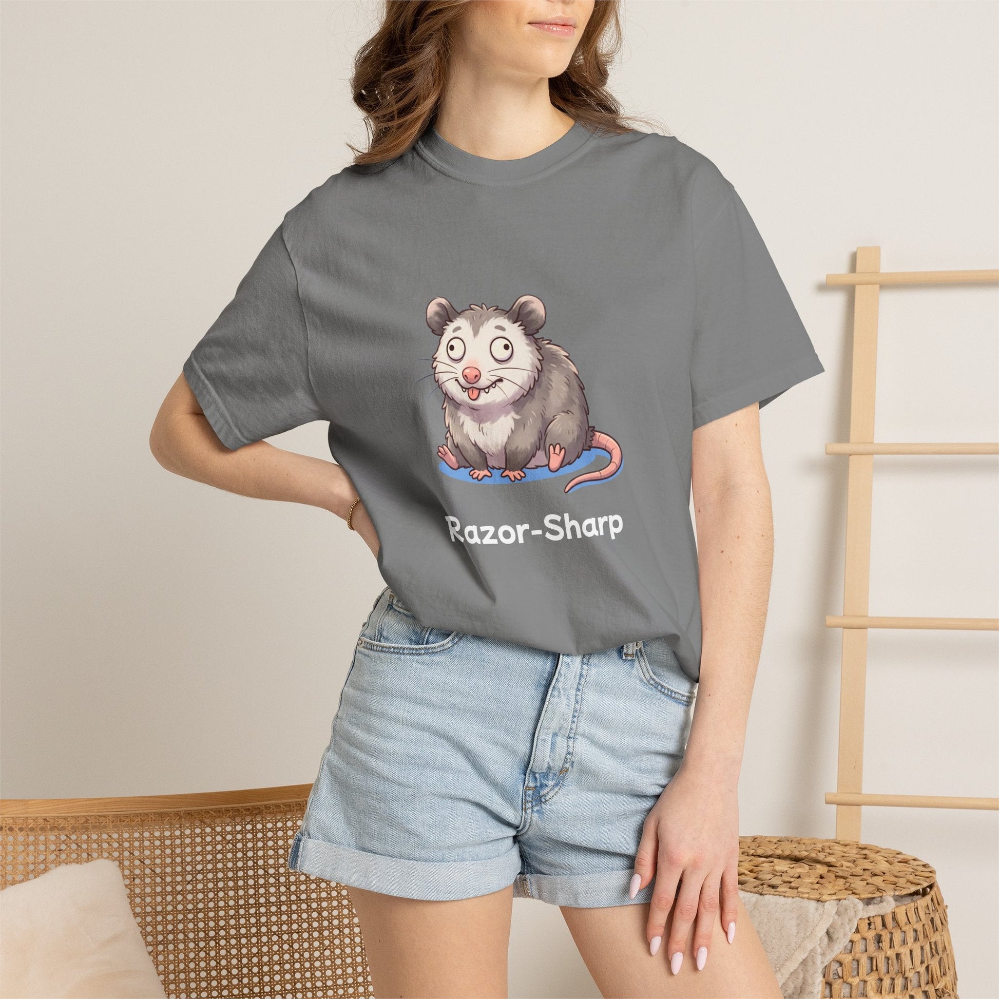 Funny playing dead opossum t-shirt – hand-drawn customizable design, gift for opossum lovers