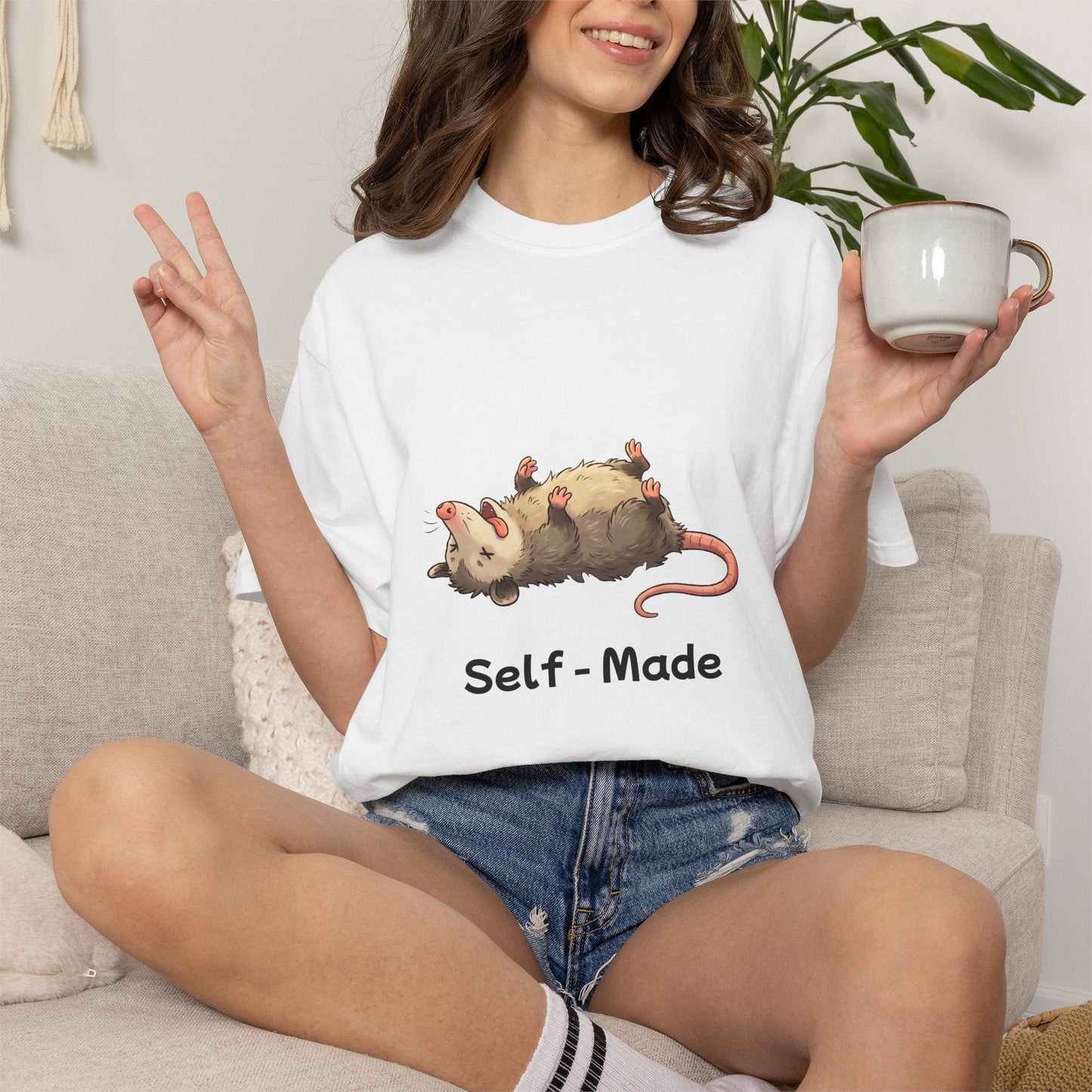 Customizable opossum t-shirt – hand-drawn opossum design, gift for opossum lovers