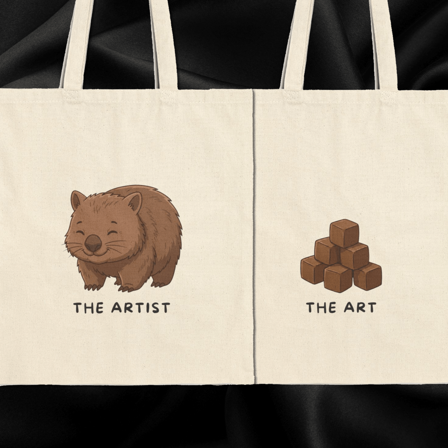 Wombat Tote - The Artist & His Cubic Masterpieces Front/Back | Funny Gift - StoreCuriosity Main